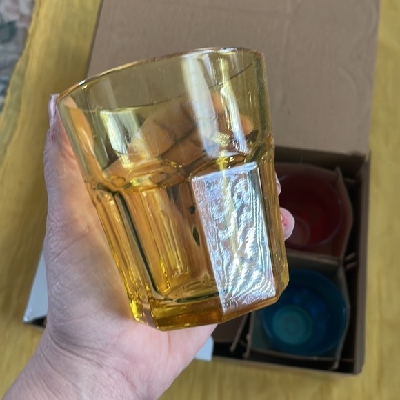 Brand New Colorful Drinking Glasses Set of 6 10.25 Oz Glass Cups Dishwasher Safe - Picture 14 of 16